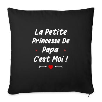 Petite princesse de papa - Housse de coussin décorative 45 x 45 cm - noir - Devant