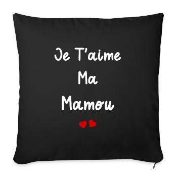 Je t'aime ma Mamou - Housse de coussin décorative 45 x 45 cm - noir - Devant