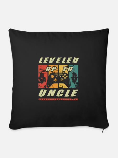 Leveled Up To Uncle New Uncles - Sofakissenbezug 45 x 45 cm - Schwarz