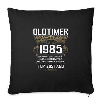 40. Geburtstag Oldtimer 1985 Jahrgang 85 - Sofakissenbezug 45 x 45 cm - Schwarz - Vorne