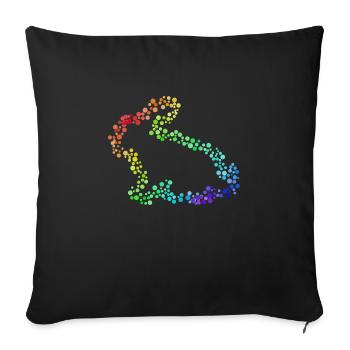 Bunny colorful dots - Sofa pillowcase 17,3'' x 17,3'' (45 x 45 cm) - black - Front