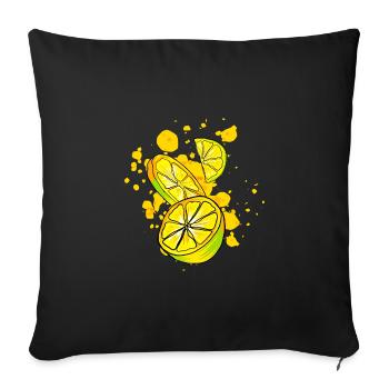 Lemons shirt - Sofa pillowcase 17,3'' x 17,3'' (45 x 45 cm) - black - Front