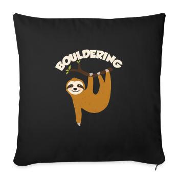 Bouldering Shirt Boulderer Sloth Gift - Sofa pillowcase 17,3'' x 17,3'' (45 x 45 cm) - black - Front