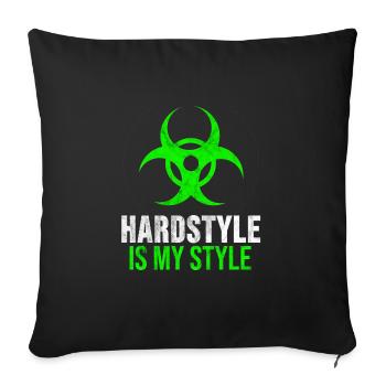 Hardstyle Shirt Hard Style Festival Raver Geschenk - Sofakissenbezug 45 x 45 cm - Schwarz - Vorne