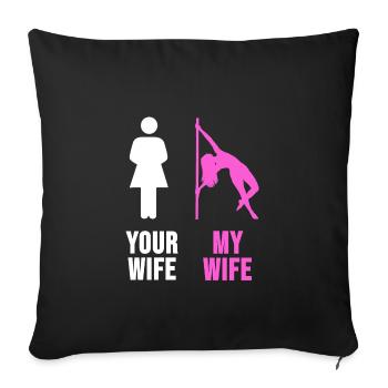 Pole Dance Shirt Stripperin Burlesque Geschenk - Sofakissenbezug 45 x 45 cm - Schwarz - Vorne