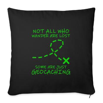 Geocaching Shirt Geocacher Gps Geocache Geschenk - Sofakissenbezug 45 x 45 cm - Schwarz - Vorne