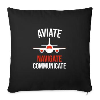 Pilot Shirt Flugzeug Fliegen Flug Jet Geschenk - Sofakissenbezug 45 x 45 cm - Schwarz - Vorne