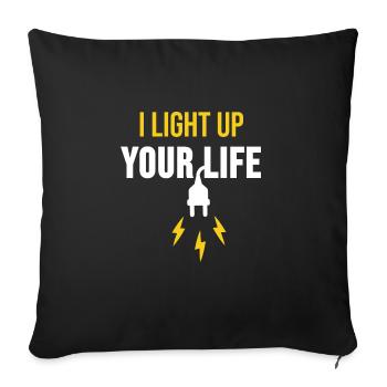 Elektriker Elektrotechnik Glühbirne Geschenk - Sofakissenbezug 45 x 45 cm - Schwarz - Vorne