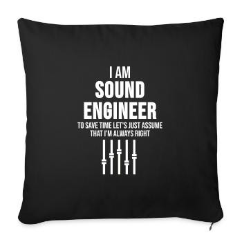 Sound engineer mixer saying gift - Sofa pillowcase 17,3'' x 17,3'' (45 x 45 cm) - black - Front