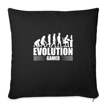 Gamer Evolution Gaming Nerd Videospiele Zocker - Sofakissenbezug 45 x 45 cm - Schwarz - Vorne