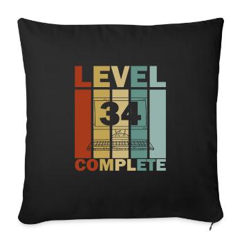 34th Birthday Gift Gamer 1987 - Sofa pillowcase 17,3'' x 17,3'' (45 x 45 cm) - black - Front