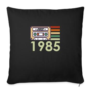 36e anniversaire cadeau juillet 1985 - Housse de coussin décorative 45 x 45 cm - noir - Devant