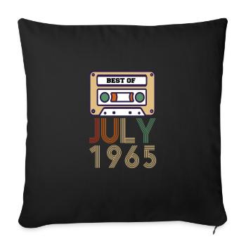 56e anniversaire cadeau juillet 1965 - Housse de coussin décorative 45 x 45 cm - noir - Devant