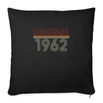 59e anniversaire cadeau 1962 - Housse de coussin décorative 45 x 45 cm - noir - Devant