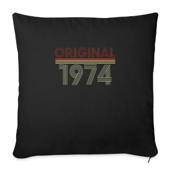 47e anniversaire cadeau 1974 - Housse de coussin décorative 45 x 45 cm - noir - Devant