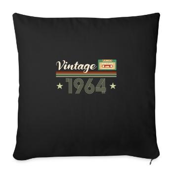 57th birthday gift 1964 - Sofa pillowcase 17,3'' x 17,3'' (45 x 45 cm) - black - Front