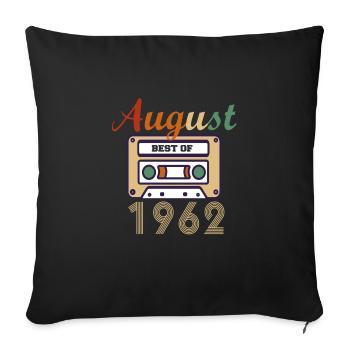 59e anniversaire cadeau d’août 1962 - Housse de coussin décorative 45 x 45 cm - noir - Devant