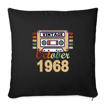 53rd birthday gift October 1968 - Sofa pillowcase 17,3'' x 17,3'' (45 x 45 cm) - black - Front