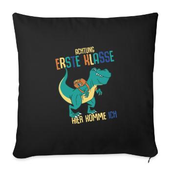 Schulkind Erste Klasse Schulanfänger Schulstart - Sofakissenbezug 45 x 45 cm - Schwarz - Vorne