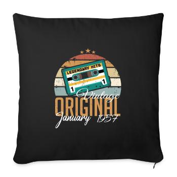 Les Legends sont nés en janvier 1957 - Housse de coussin décorative 45 x 45 cm - noir - Devant
