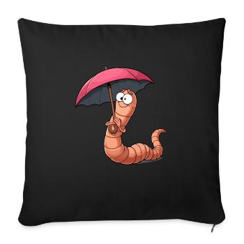 Earthworm Umbrella - Sofa pillowcase 17,3'' x 17,3'' (45 x 45 cm) - black - Front