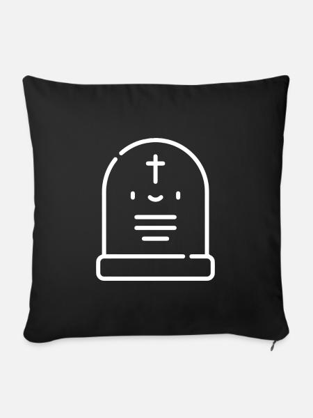 Grabstein Geschenk Idee weiss - Sofakissenbezug 45 x 45 cm - Schwarz