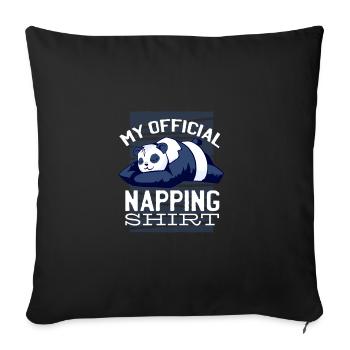 Mittagsschlaf Panda Nickerchen - Sofakissenbezug 45 x 45 cm - Schwarz - Vorne