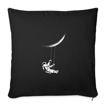 L’astronaute se balance sur la lune - Housse de coussin décorative 45 x 45 cm - noir - Devant