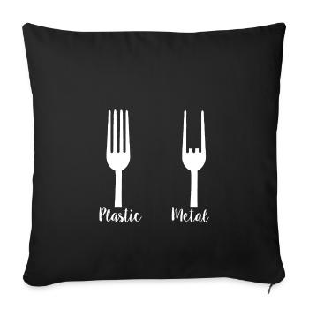 Plastic Metal Heavy Metal Fork Fork Forks - Sofa pillowcase 17,3'' x 17,3'' (45 x 45 cm) - black - Front