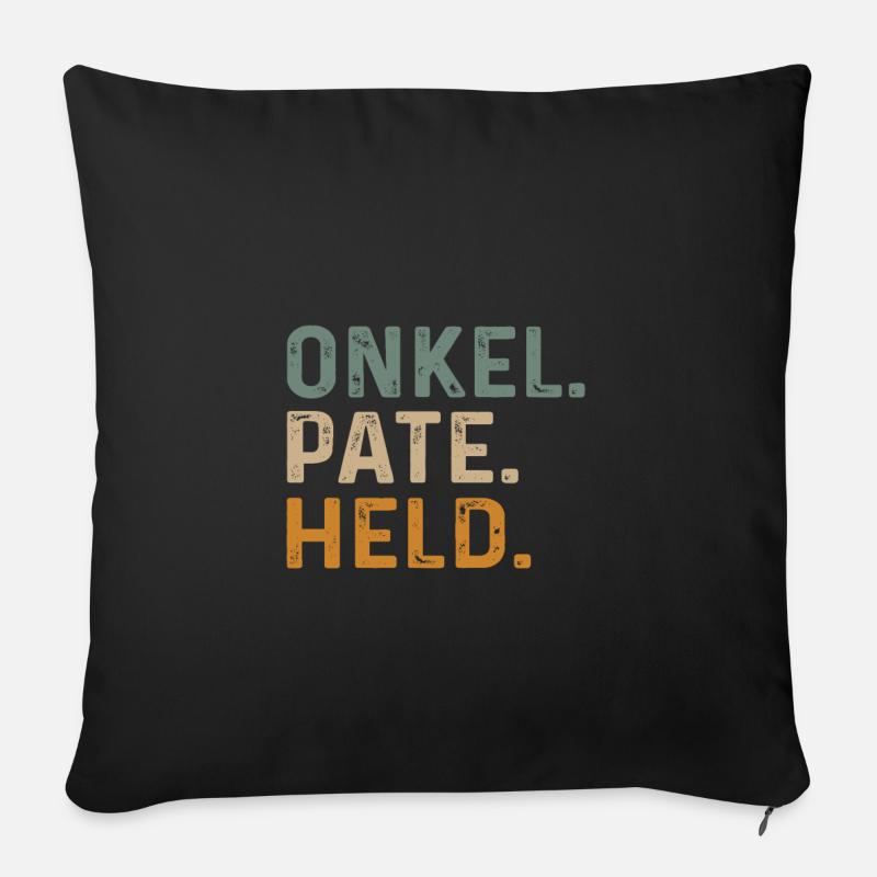 Onkel Pate Held Geschenk für Patenonkel - Sofakissenbezug 45 x 45 cm - Schwarz
