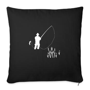 Fishing Fisherman's Lake - Sofa pillowcase 17,3'' x 17,3'' (45 x 45 cm) - black - Front