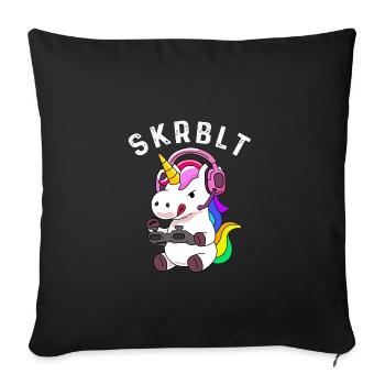 Gamer Unicorn - Gift Idea - Sofa pillowcase 17,3'' x 17,3'' (45 x 45 cm) - black - Front