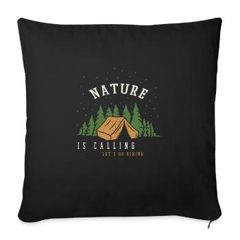 Dire que la nature appelle Let’s go Hiking - Housse de coussin décorative 45 x 45 cm - noir - Devant