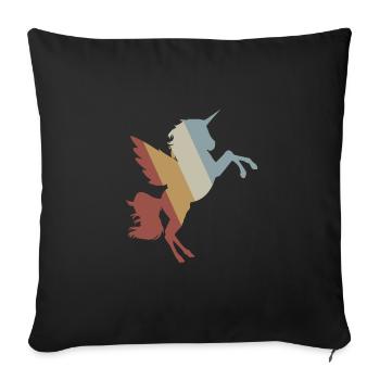 Einhorn Retro Style Vintage - Sofakissenbezug 45 x 45 cm - Schwarz - Vorne