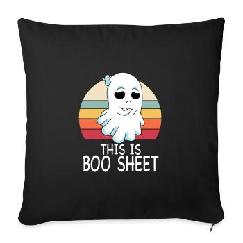 This is Boo Sheet Ghost Retro Halloween Costume - Sofa pillowcase 17,3'' x 17,3'' (45 x 45 cm) - black - Front