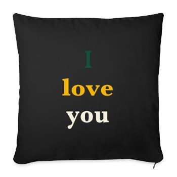 Je t'aime - Housse de coussin décorative 45 x 45 cm - noir - Devant