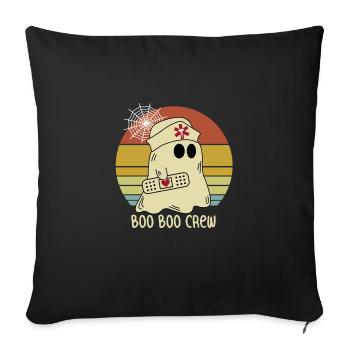 Boo Boo Crew Infirmière Fantôme Drôle Costume d'Halloween - Housse de coussin décorative 45 x 45 cm - noir - Devant