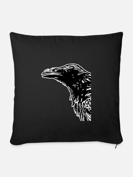 Krähen - Sofakissenbezug 45 x 45 cm - Schwarz