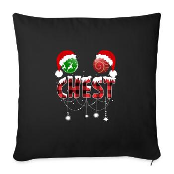 Jingle Balls Tinsel Tits Drôles de Noël Noix Ches - Housse de coussin décorative 45 x 45 cm - noir - Devant