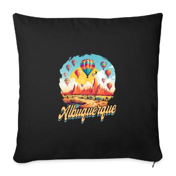 Albuquerque Ballon New Mexico Heißluftballon - Sofakissenbezug 45 x 45 cm - Schwarz - Vorne
