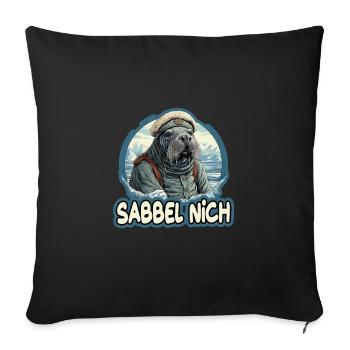 Sabbel Nich Walross Matrose - Sofakissenbezug 45 x 45 cm - Schwarz - Vorne