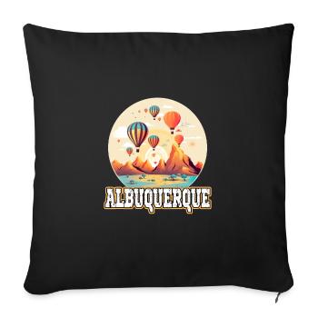Albuquerque Ballon New Mexico Heißluftballon - Sofakissenbezug 45 x 45 cm - Schwarz - Vorne