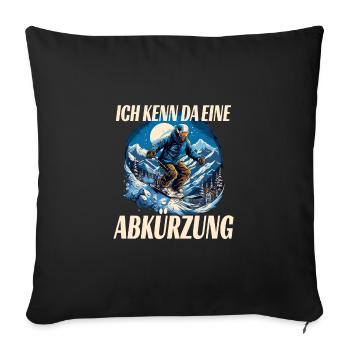 Skifahren Abkürzung Abseits der Piste Winterspaß - Sofakissenbezug 45 x 45 cm - Schwarz - Vorne