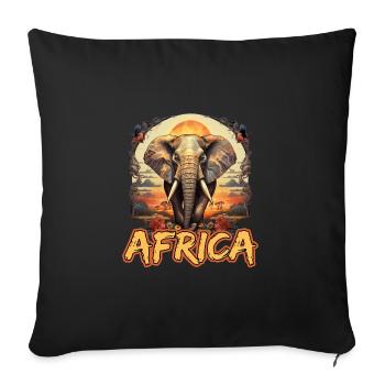 Elefant Afrika Safari - Sofakissenbezug 45 x 45 cm - Schwarz - Vorne
