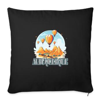 Albuquerque Ballon New Mexico Heißluftballon - Sofakissenbezug 45 x 45 cm - Schwarz - Vorne