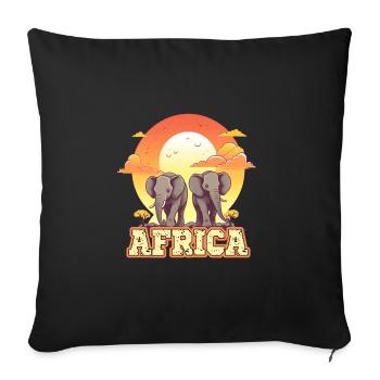 Elefant Afrika Safari - Sofakissenbezug 45 x 45 cm - Schwarz - Vorne
