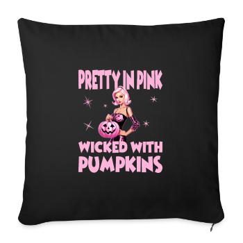 Pretty In Pink Wicked With Pumpkins für Frauen - Sofakissenbezug 45 x 45 cm - Schwarz - Vorne