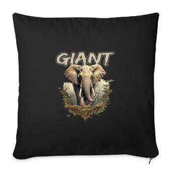Elefant Gigant Safari - Sofakissenbezug 45 x 45 cm - Schwarz - Vorne