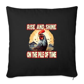 Rise And Shine On The Pile Of Time - Sofakissenbezug 45 x 45 cm - Schwarz - Vorne