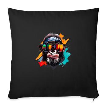 Streetart Affe Urban Rap Street Affe - Sofakissenbezug 45 x 45 cm - Schwarz - Vorne